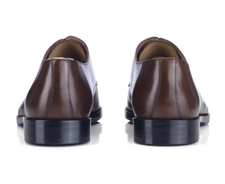 Store Zapatos derby hombre suela de piel con patín Chocolate patinado Mayfair Classic Patin Zapatos Confort