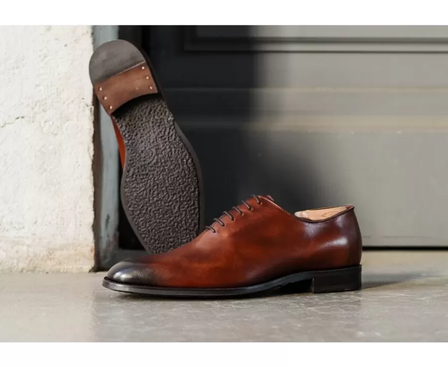 Online Zapatos oxford para hombre Coñac patinado Stanford Gomme Zapatos Oxford